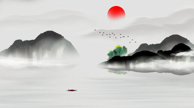 水墨山水畫(huà)
