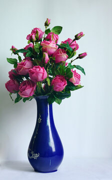 仿真玫瑰花束装饰花瓶