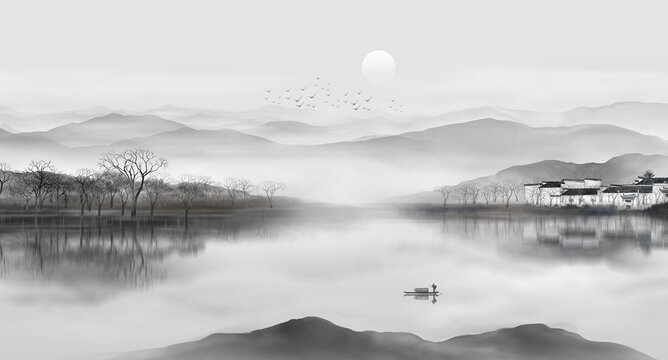 水墨山水畫