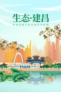 建昌县绿色生态城市宣传海报