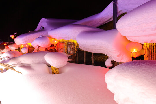 雪乡夜景