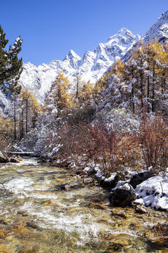 川西毕棚沟雪山风光