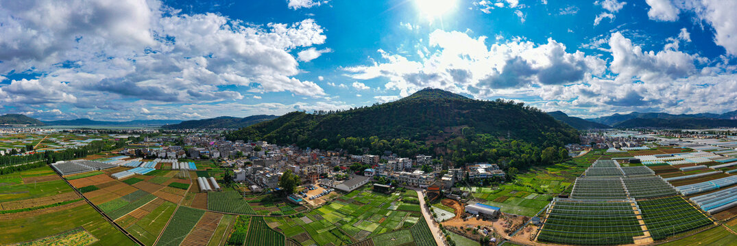 航拍云南江川李家山