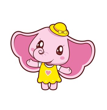 卡通可愛小象妹妹