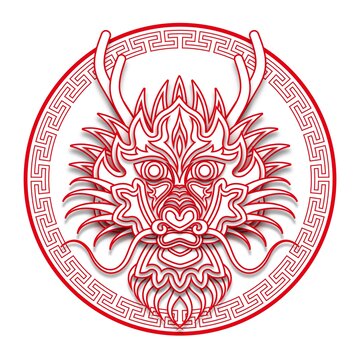 龍矢量裝飾線描