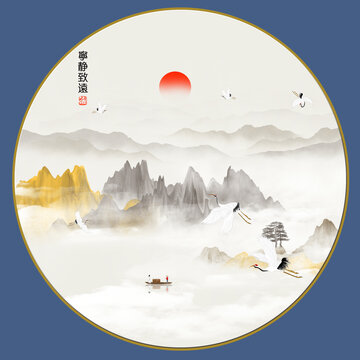 简约山水画