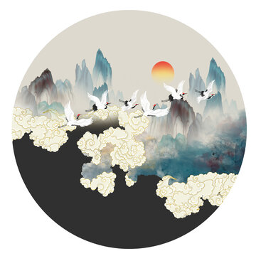 祥云山水畫(huà)