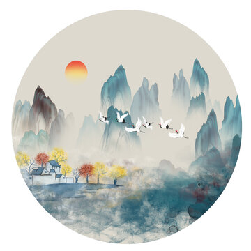 中式古風山水