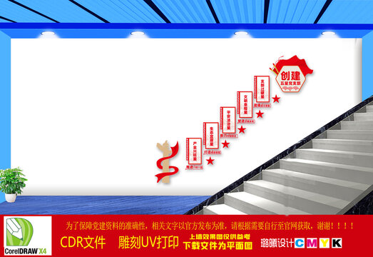 創(chuàng)建五星黨支部樓梯文化墻
