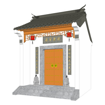 門(mén)樓軸測(cè)效果圖