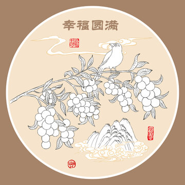 桂圓線稿插畫
