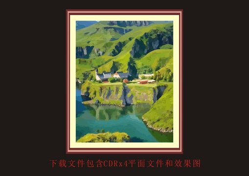 风景装饰画森林植物山水画