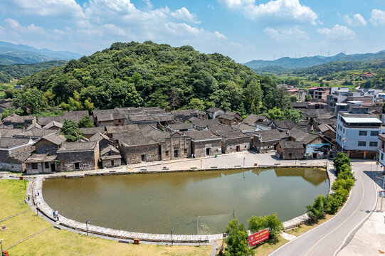 航拍常宁市中田古村