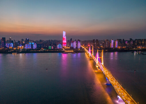 武汉日落夜景