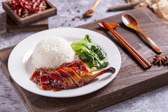 蜜汁鸭腿饭