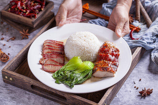 烧腊双拼饭