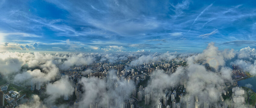 海口市云海全景