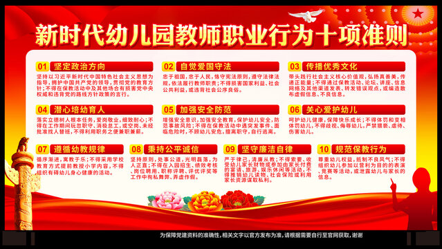 幼兒園教師職業(yè)行為十項(xiàng)準(zhǔn)則