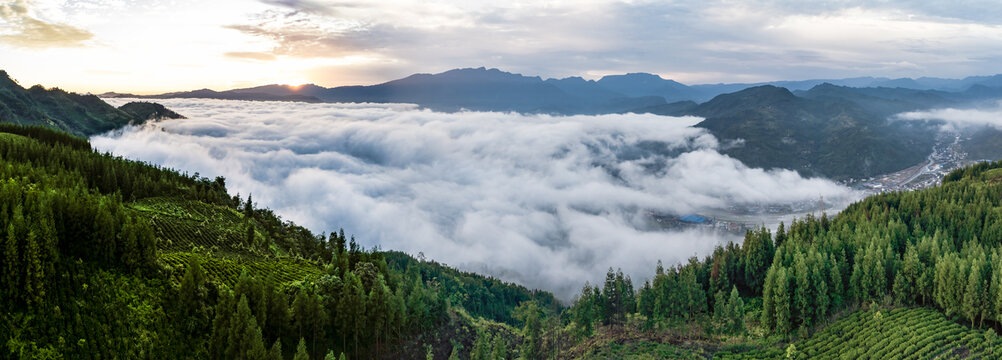 山川大地云海云雾缭绕自然风景