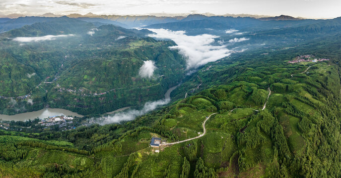 山川大地云海云雾缭绕自然风景