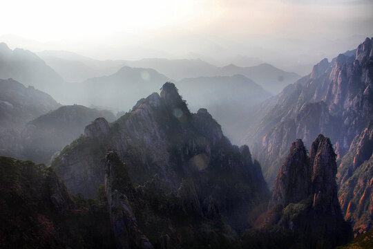 黄山山峦风景黄山远眺