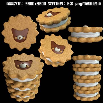 6張小熊餅干透明通道圖層