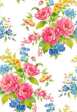 四方連續(xù)花卉圖稿