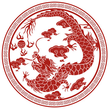 2024龍年祥龍裝飾圖案