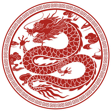 2024龍年祥龍祥云剪紙