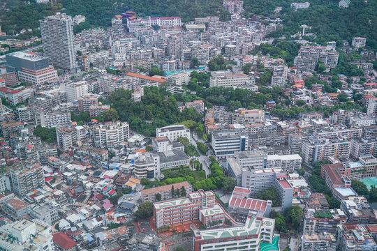 航拍厦门大学厦大城市风光