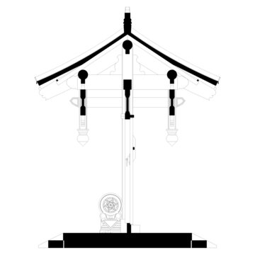 垂花門(mén)剖面線稿圖