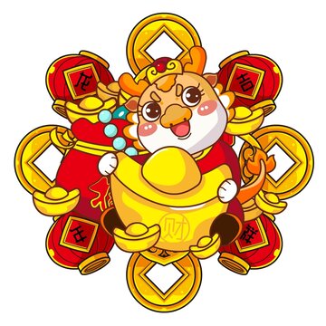 龍年年畫吉祥物龍年吉祥