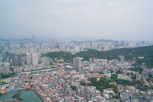 航拍厦门城市风光都市风景