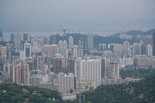 航拍厦门城市风光都市风景