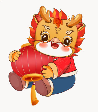 可愛(ài)卡通龍年