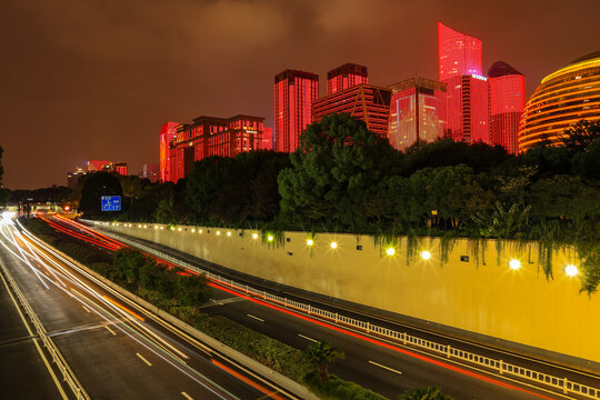 杭州城市阳台灯光秀