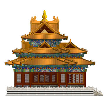故宮角樓正西立面效果圖