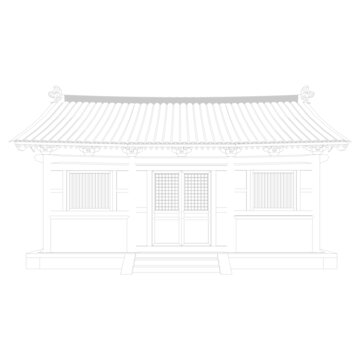 宋式民居立面線稿圖