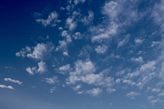 天空中的云的低角度视图