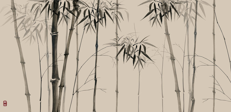 竹子背景墻