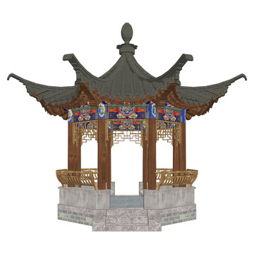 八角亭立面效果圖