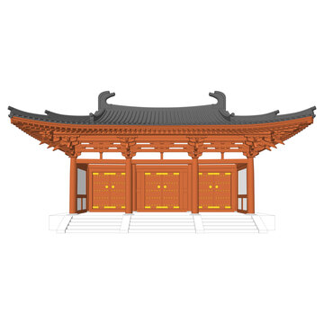 山門立面效果圖