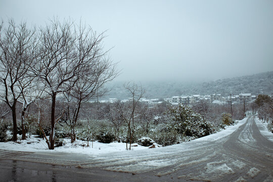 乡村雪景