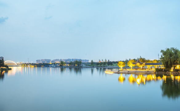 绍兴迪荡湖公园夜景