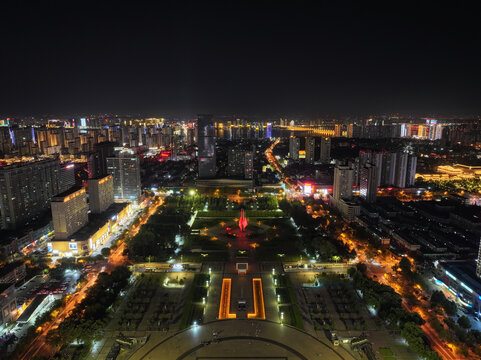 临沂市人民广场夜景全景照片