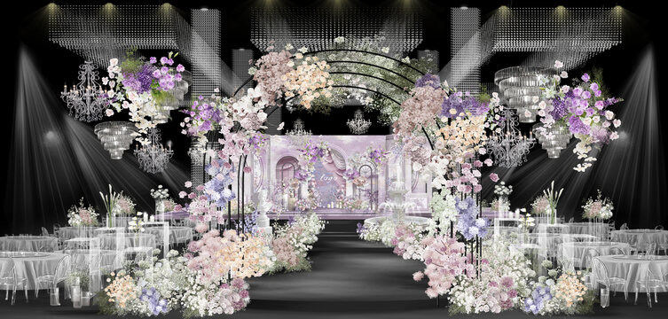 紫色莫奈花園風(fēng)婚禮
