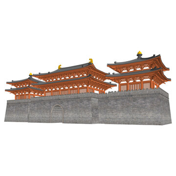 城樓軸測效果圖