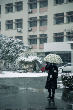 高校雪景