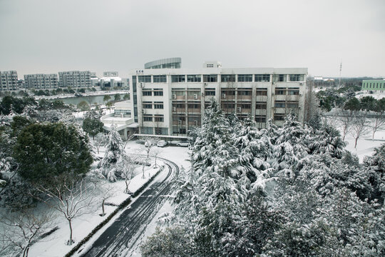 理工楼顶雪景