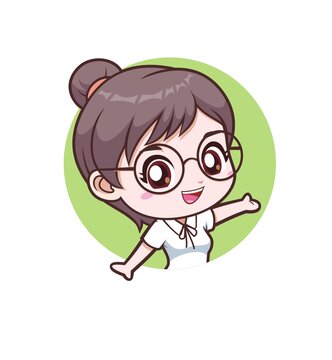 卡通可愛(ài)女教師半身